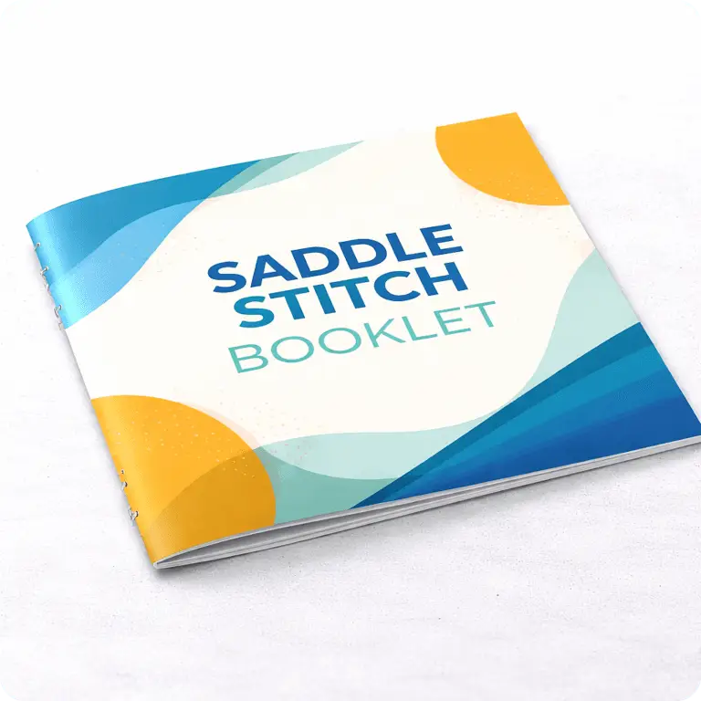Booklets/Catalogs saddle stitched booklet showing stapled binding