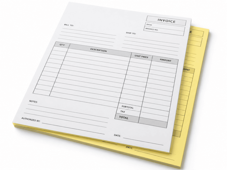 white/yellow form 2-part carbonless NCR form with white and yellow copies